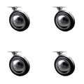 3 INCH Bright Chrome Soft Tread Ball Caster - TOP Plate - SCC, 4PK