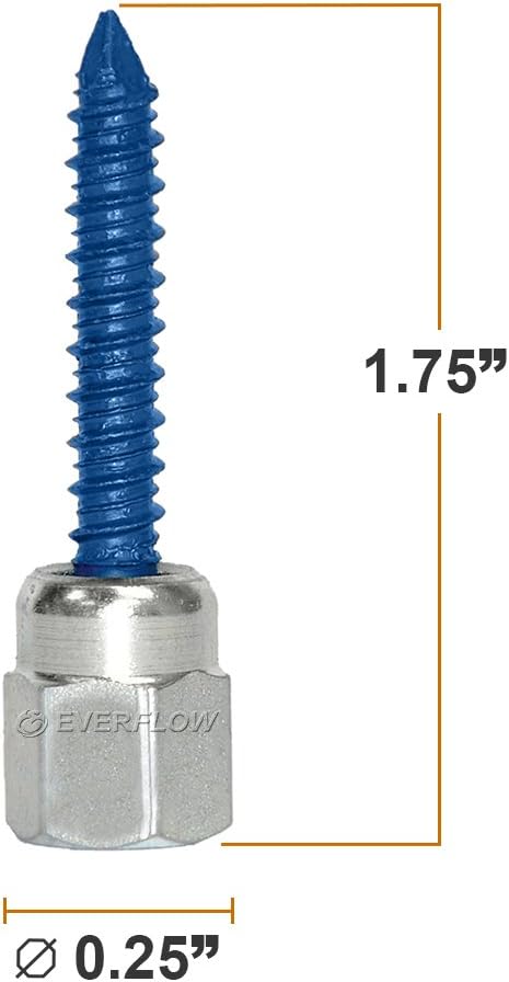Everflow Sammys 8058957-100 CST 200 1/4 Inch Screw Vertically Threaded Rod Anchor Design for Concrete Structure, Steel, Zinc Finish, Corrosion Resistance, 5/16 x 1-3/4 Inch Screw Length (Pack of 100)