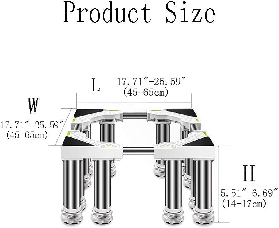 Universal Washing Machine Stand Adjustable zer Refrigerator Base Stand Telescopic Dryer Roller Floor Trays Stainless Steel Shelf 4/8/12 Feet for Home [New Version] (12 Fee