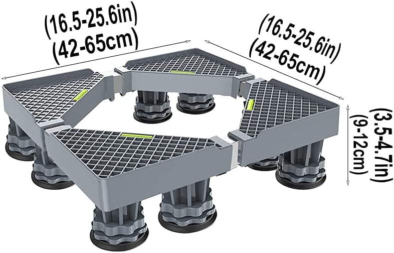Adjustable Washing Machine Base Fridge zer Wheels Heavy Duty Universal Fridge zer Trolley Width 53-83cm Washing Machine Base Stand Movable Dryer and Base Bracket Doubl