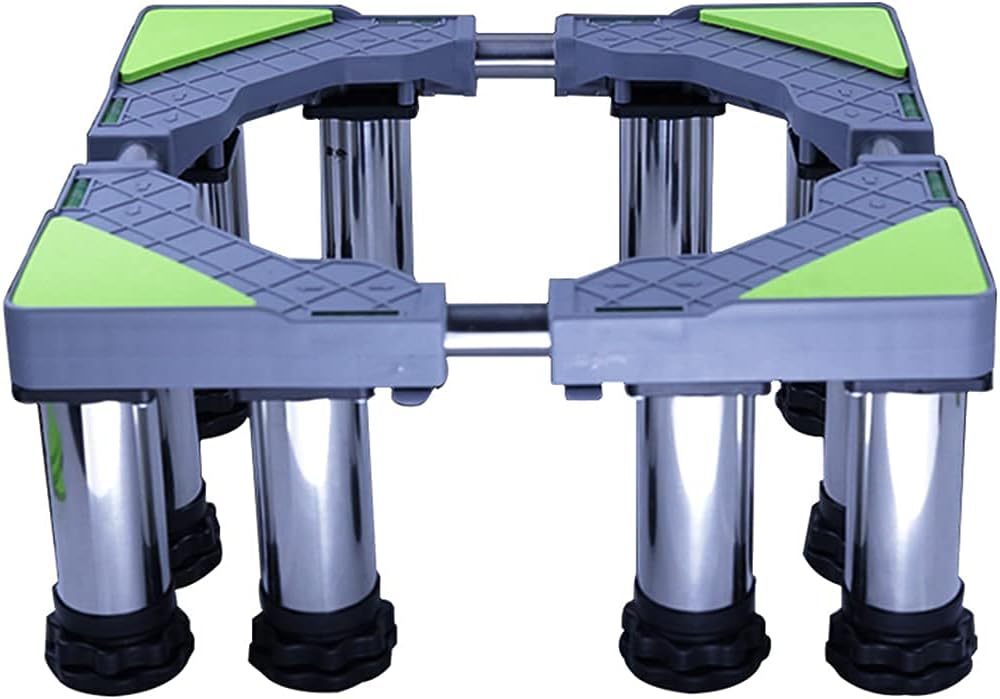 Adjustable Washing Machine Base Heavy Duty Washing Machine Base with Wheels Universal Appliance Trolley Multifunctional Fridge Stand Dryer Base Bracket 45-65cm Moving Home App