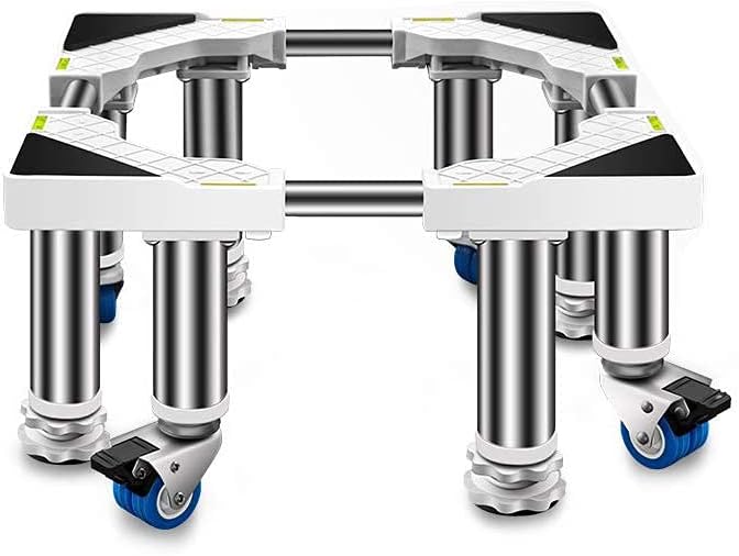 Adjustable Washing Machine Base Heavy Duty Washing Machine Base with Wheels Universal Appliance Trolley Multifunctional Fridge Stand Dryer Base Bracket 45-65cm Moving Home App