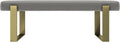 VANT Upholstered Bed Bench - Zigrino Mineral - Burnished Brass - Contemporary Modern, Bedroom Bench Seat, Hallway, or Entryway