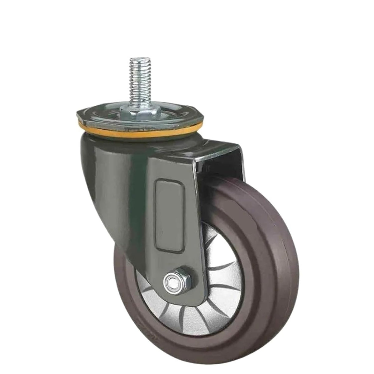 5 Inch Universal Rubber Caster with Brake - Silent Swivel Wheel for Smooth Damping & Easy Mobility(Brake Wheel)