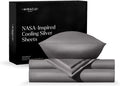 Miracle Made Extra Luxe Soft, Cool-to-the-Touch Cotton Bed Sheet Set, 4-Piece – Silver-Treated, Breathable, Lightweight Bedding – Queen Size, Silver Grey