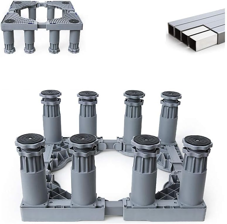 Adjustable Washing Machine Base Upgraded Washing Machine Stand Universal Fridge Base Stand Retactable Furniture Base Bracket Adjustable 47.5-63cm Stand Heavy Machines Stand 4/
