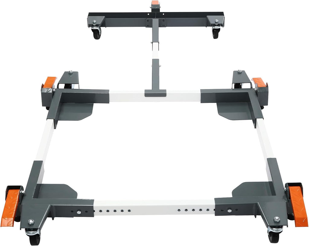 Heavy Duty Mobile Base, 600 lbs Industrial Adjustable Equipment Dolly, Universal Steel Mobile Base with Locking Casters for Factory/Home Use, 23-76 Inch Length Adjustment