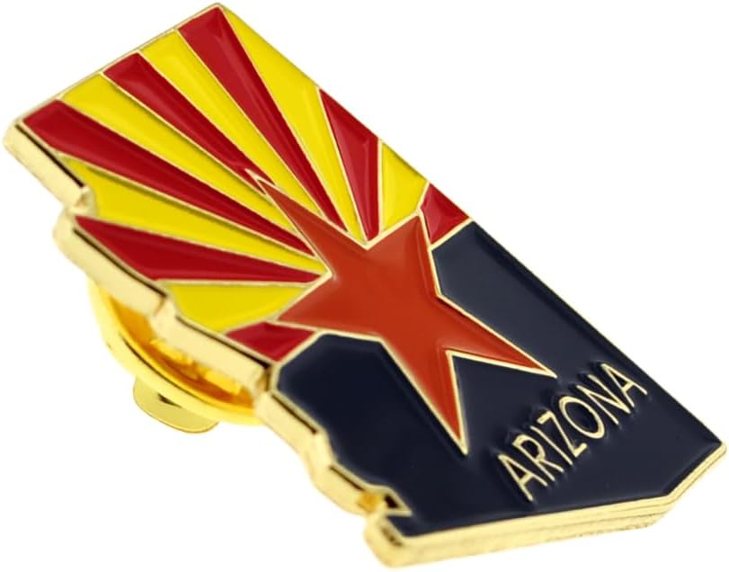 PinMart State Shape Flag Lapel Pin