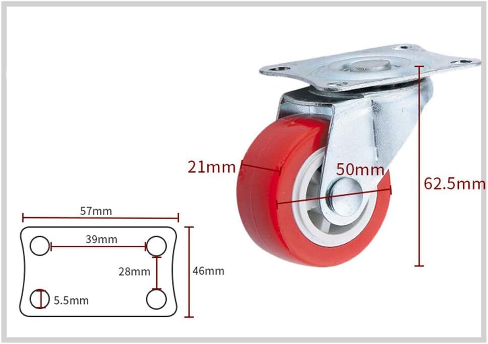 1.5' Swivel Casters with Universal Brake Silent 2' Wheels (50mm 50kg) for Garden Pot Base Scaffold Transport Mobility Solutions