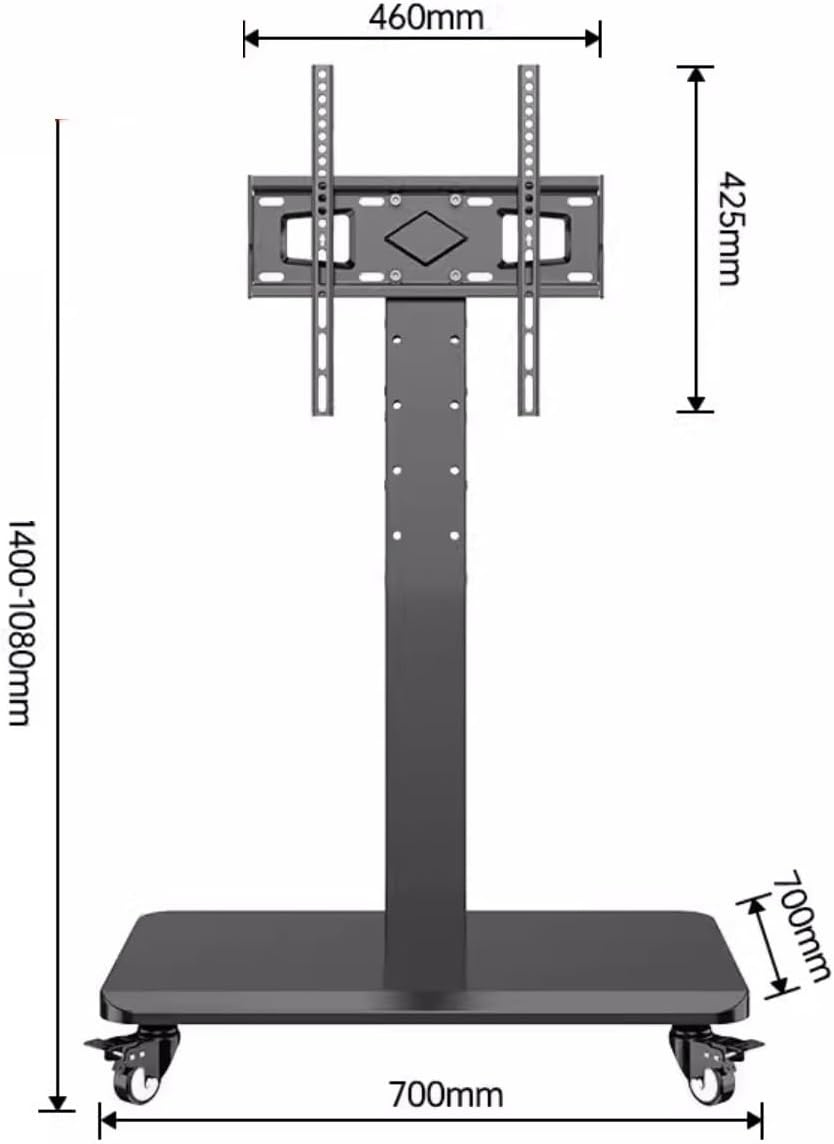 TV Stand TV Stands Floor TV Stand with Wheels Mobile TV Cart for Most 32 to 60 Inch TVs, Height Adjustable TV Stand Television Stands