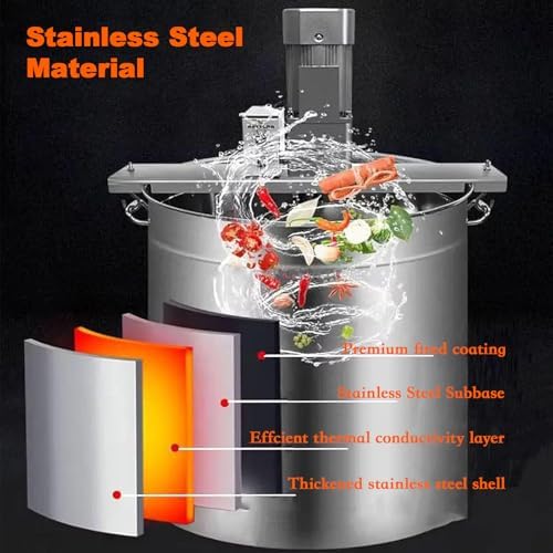 40L Electric Stirring Pot - Automatic Saucier with Ergonomic Grip for Restaurants, Hotels & Industrial Cooking - Ideal for Large-Scale Sauces, Soups & Condiments