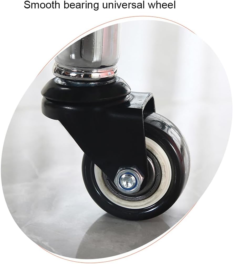 Heavy-Duty Low Roller Stool with 360° Swivel Wheels, Ottoman Footstool, Low-Height Short Rolling Stool Seat, PU Leather Small Mechanic Chair, Rolling Stools for Garage, Shop, Library Black