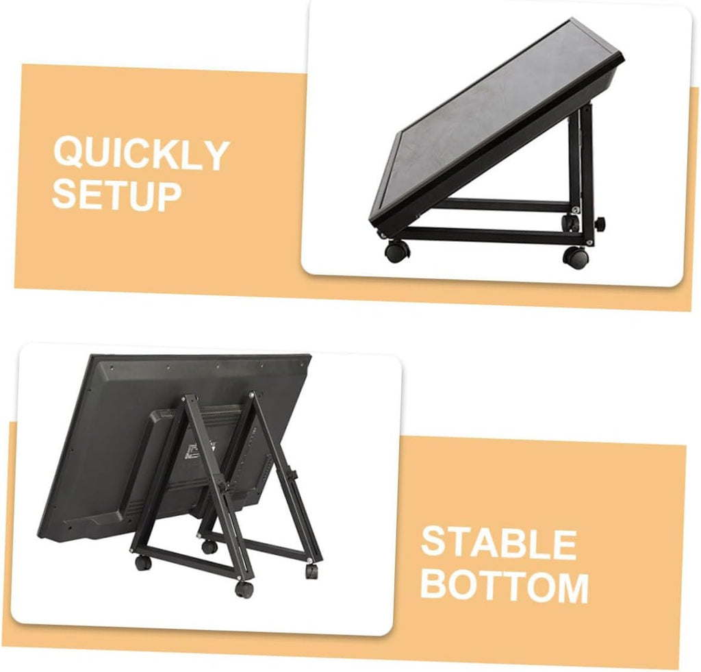 ERINGOGO Universal Mobile Tv Stand Base Tv Holder Wheels No Drill Installation Stable Support Home Office Use