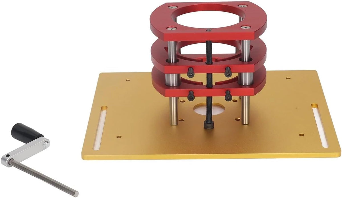 Router Lift Manual Lifting Router Lift System Kit Router Table Insert Base Plate Router Lifting Table Router Table Lift Tool(Silver)
