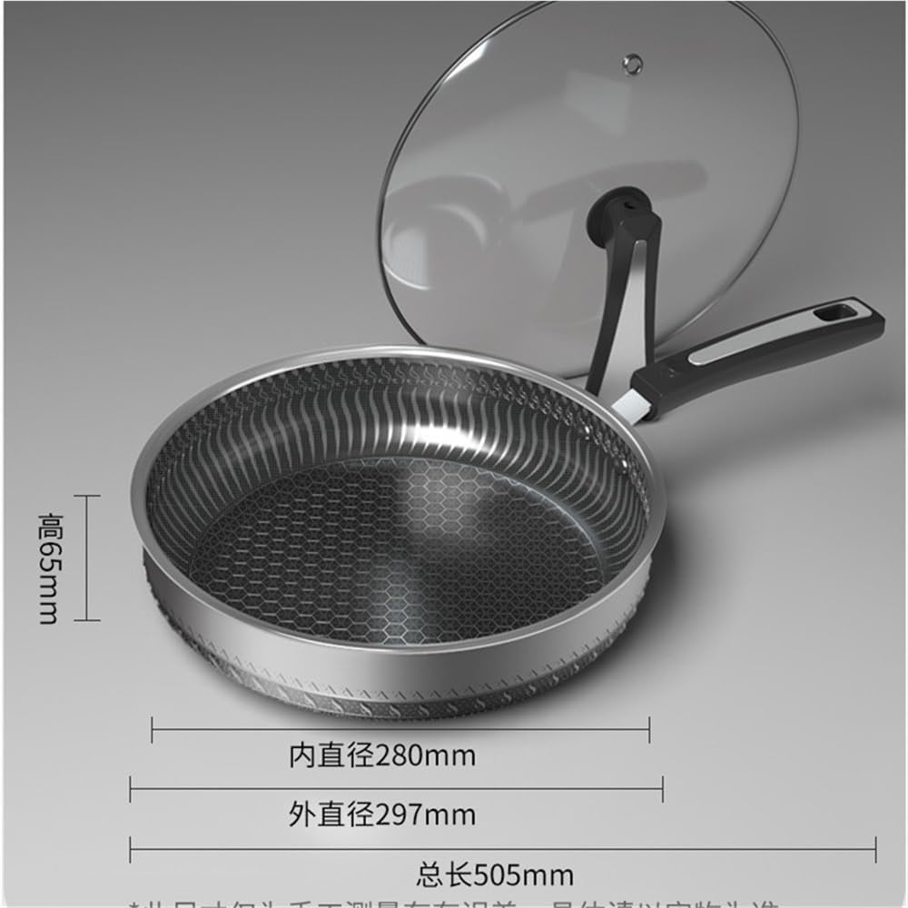 Sauciers Non Stick Stainless Steel Skillets Stainless Steel Non Stick 28cm Round Frying Pan Round cookware