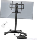 tv Mount- Mobile TV Cart on Wheels - Motorized - Motorized TV Lift, Mobile TV Stand Cart with Height Adjustable, 4 Step Height Memory Function, Fits 32-75 Inch Screen