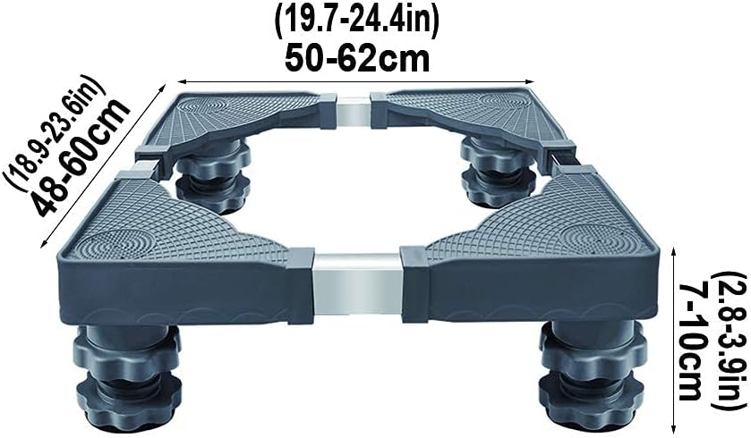 Adjustable Washing Machine Base Washing Machine Stand Base Universal Dolly Dryer/Adjustable 20'-28' Washing Machine Stand with 4 Swivel Wheels Movable Fridge Stand