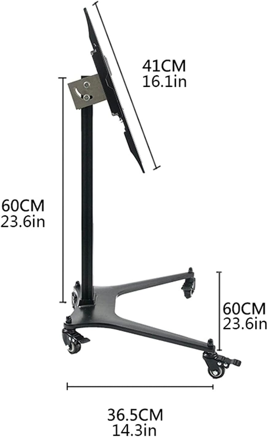 Universal TV Stand with Wheels, Adjustable Mobile TV Cart for 32-55 Inch TVs, Height Adjustable, Rotatable Base, Holds Up to 70lbs