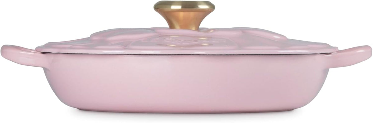 Le Creuset Enameled Cast Iron Signature Petal Braiser, 2.25 qt., Chiffon Pink w/Light Gold Knob