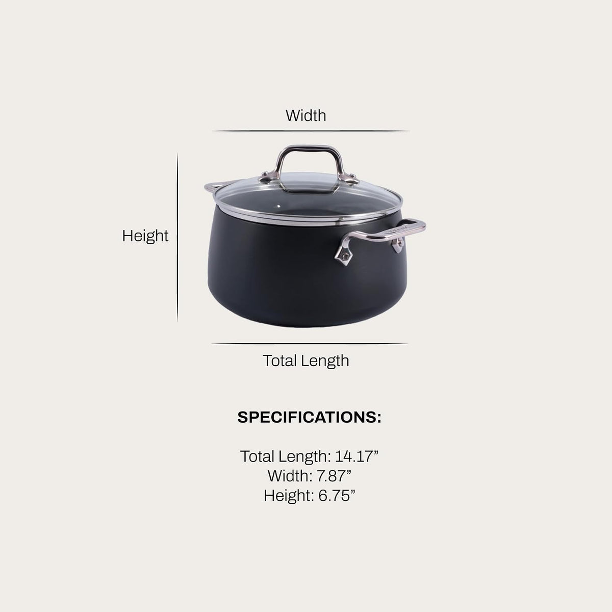 All-Clad HA1 Expert Hard Anodized Nonstick Stock Pot with Lid (4 Qt) For Pasta, Soup, Dishwasher-Safe, Oven-Safe Up to 500°F Compatible with All Stovetops (Gas, Electric & Induction) - Black