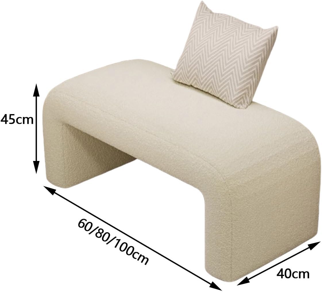 Modern Ottoman Bench Set, Padded U-Shaped Entry Bench Vanity Stool for Entry, Hallway, Living Room, Bedroom, Walk-in Closet(Black,100cm/39.37in)
