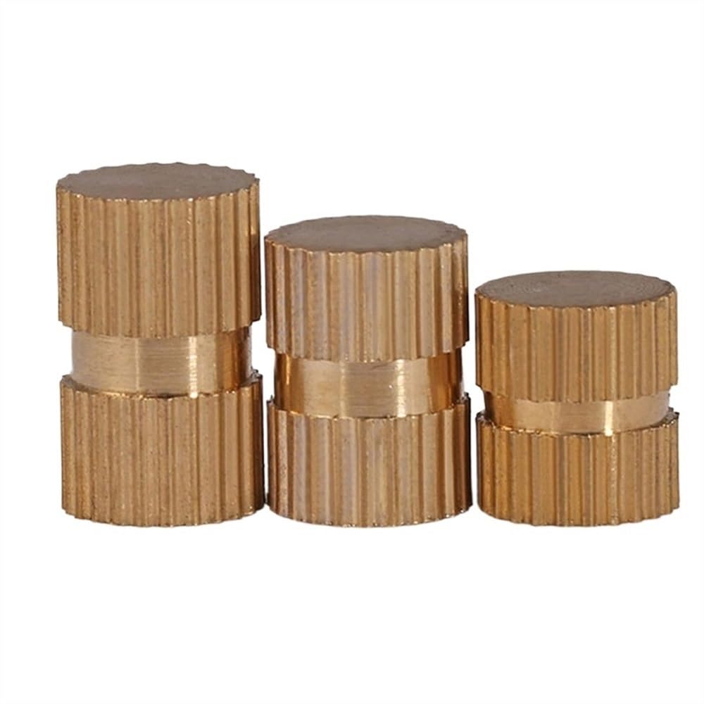 25pcs Type B Solid Brass Knurl Thread Insert Nuts for M3 M4 M5 M6 M8 - Embedded Nutserts for Injection Molding(20mmxM8x12mm)