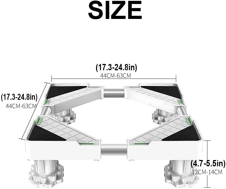 Large Outside Plant Container Base Stand Washing Machine Stand Pedestal Universal Base Fridge Stand Retactable 50-75cm Floor Trays for Roller Dishwasher ( )
