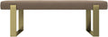 VANT Upholstered Bed Bench - Ribbed Taupe - Burnished Brass - Contemporary Modern, Bedroom Bench Seat, Hallway, or Entryway