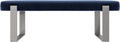 VANT Upholstered Bed Bench - Velvet Navy - Brushed Nickel - Contemporary Modern, Bedroom Bench Seat, Hallway, or Entryway