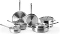 Misen 5-Ply Stainless Steel Cookware Set - Versatile, Dishwasher Safe - 12-Piece Set - 10' Skillet, 12' Skillet, 3 QT Saute Pan & 6 QT Rondeau + Lids, 2 QT & 3 QT Saucier + Lids, 8 QT Stockpot + Lid