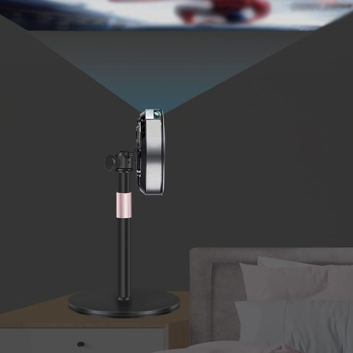 Projector Mount Universal Projector Stand Desktop Household Bedside Shelf 360 ° Universal Enlarged Thickened Base Placing Table Projector Floor Shelf Adjustable Office Projector Stand ( Color : 25-36c