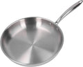 Stainless Steel Frying Pan - 3 Layers Stainless Steel Skillet for Omelette Cooking Professional Grade Pans for Cooking (Silver-28cm