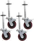 Casters Mobile Scaffolding Wheel Steering Wheel Movable Shelf Screw 6 Inch Pulley Base Base Universal Wheel with Brakes(Rubber Wheels)