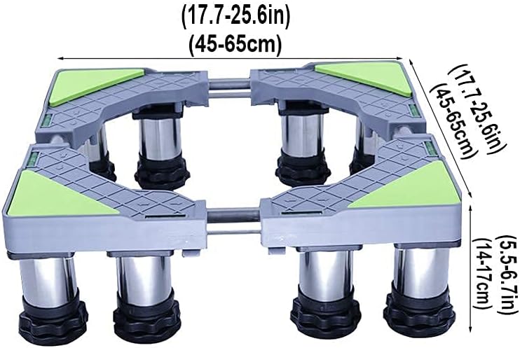 Refrigerator Washing Machine Base Stand Adjustable Fridge zer Holder Stand Universal High Rack Height 14-17cm Appliance Refrigerator Pedestal Stand Anti-Vibration Mat (8le