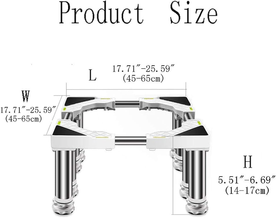 Adjustable Washing Machine Base Heightening Washing Machine Stand Universal Portable Dryer Shelf Refrigerators Base Roller 4/8/12 Feet Holder Floor Trays for Furniture Cabinet