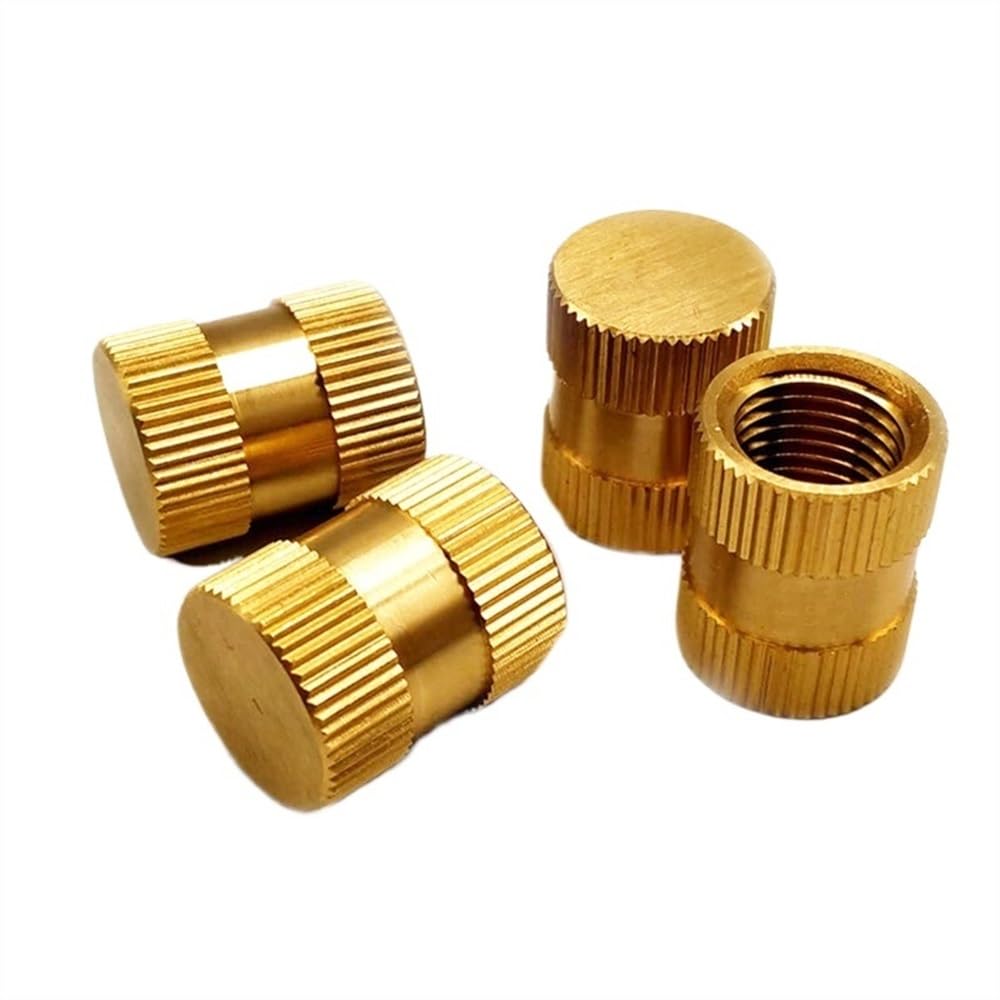 25pcs Type B Solid Brass Knurl Thread Insert Nuts for M3 M4 M5 M6 M8 - Embedded Nutserts for Injection Molding(20mmxM8x12mm)