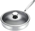 304 Stainless Steel Multifunctional Frying Pan Kitchen Wok Three-Layer Skillet Griddle Cooking Grill Smokeless Cookware(
