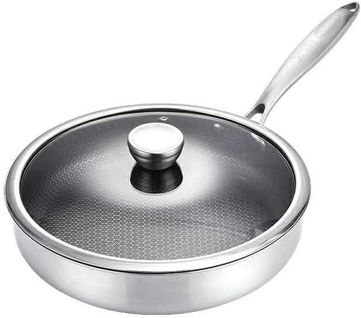 304 Stainless Steel Multifunctional Frying Pan Kitchen Wok Three-Layer Skillet Griddle Cooking Grill Smokeless Cookware(