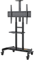 Mobile Tv Stand with Wheels - Height Adjustable Universal Tv Cart for 32-75 Inch Tvs Rolling Tv Mount with Sturdy Base for 50-90 Inch Displays Easy Move and Setup