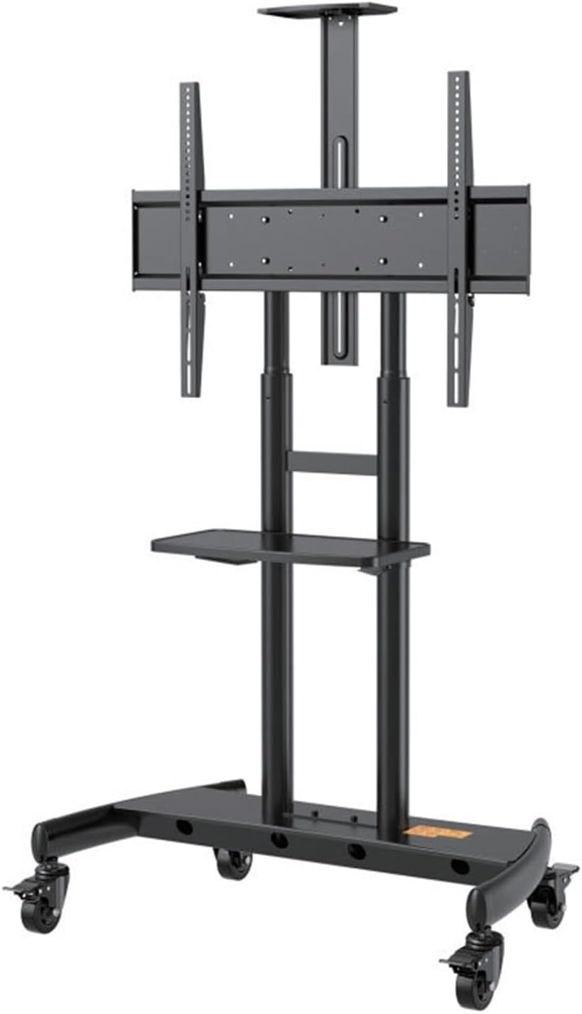 Mobile Tv Stand with Wheels - Height Adjustable Universal Tv Cart for 32-75 Inch Tvs Rolling Tv Mount with Sturdy Base for 50-90 Inch Displays Easy Move and Setup