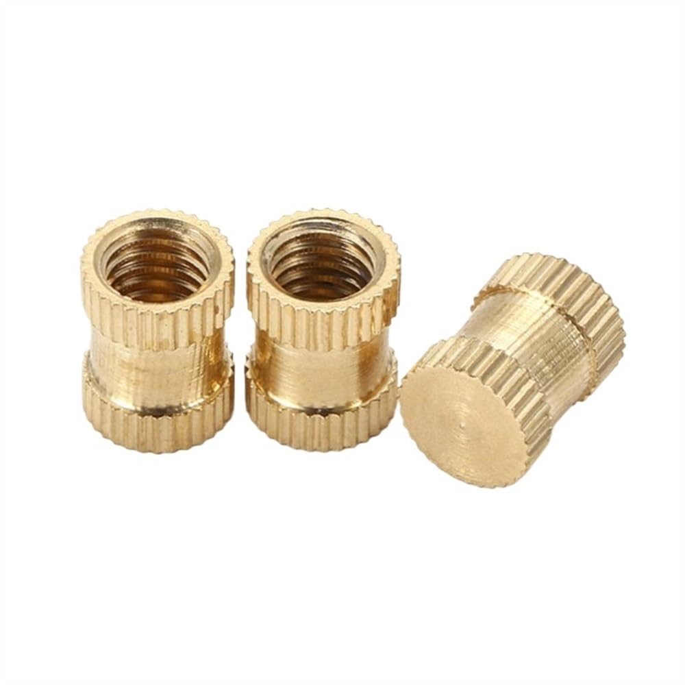 25pcs Type B Solid Brass Knurl Thread Insert Nuts for M3 M4 M5 M6 M8 - Embedded Nutserts for Injection Molding(20mmxM8x12mm)