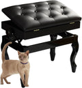 Piano Bench with Storage Piano Accessories Piano Bench Adjustable Height Vanity Stool Duet Piano Bench Black Length 56cm*Width 34cm
