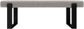 VANT Upholstered Bed Bench - Weave Moondust Grey - Matte Black - Contemporary Modern, Bedroom Bench Seat, Hallway, or Entryway
