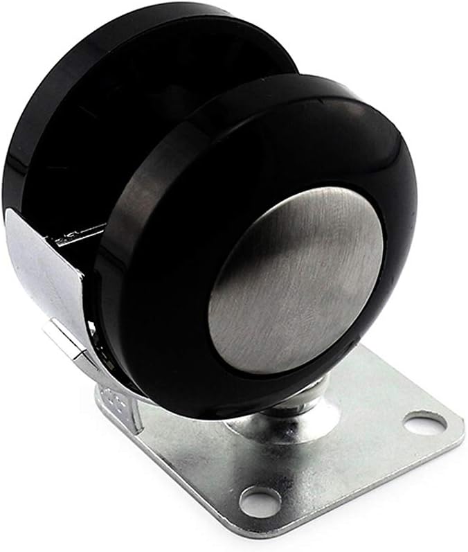 Caster Wheels,4×5/2 inch Alloy Flat Plate Universal Wheel-Mobile Cabinet Table Base Plate Wheel, Furniture Silent Rotating Wheel with Brake/with Screws (60/80KG-4 only)