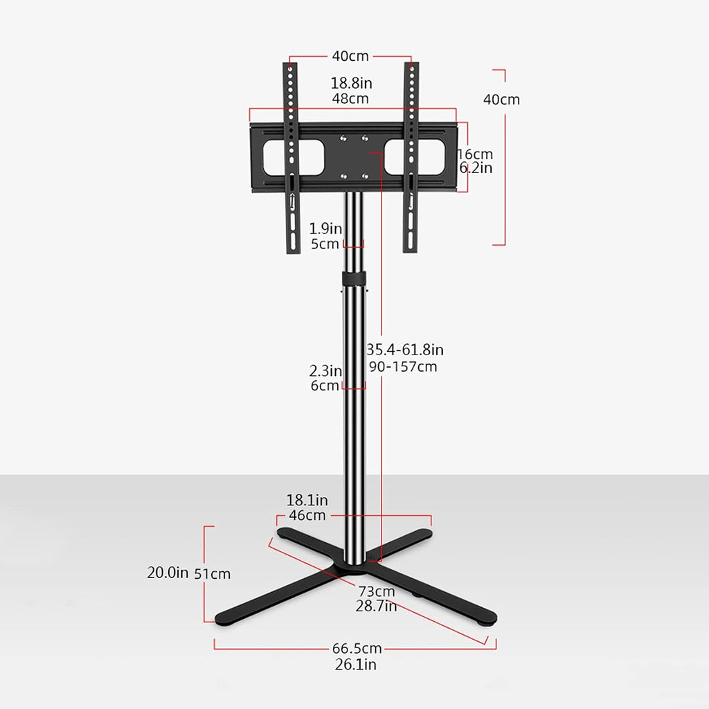 Universal TV Stand TV Stand Base Floor TV Stand Mount Universal TV Stand Height Adjustable, Tilt, Swivel TV Mount for 32 to 50 Inch Flat Screen TVs，Max VESA 400X400mm Holds 110lbs Tv Stand Mount