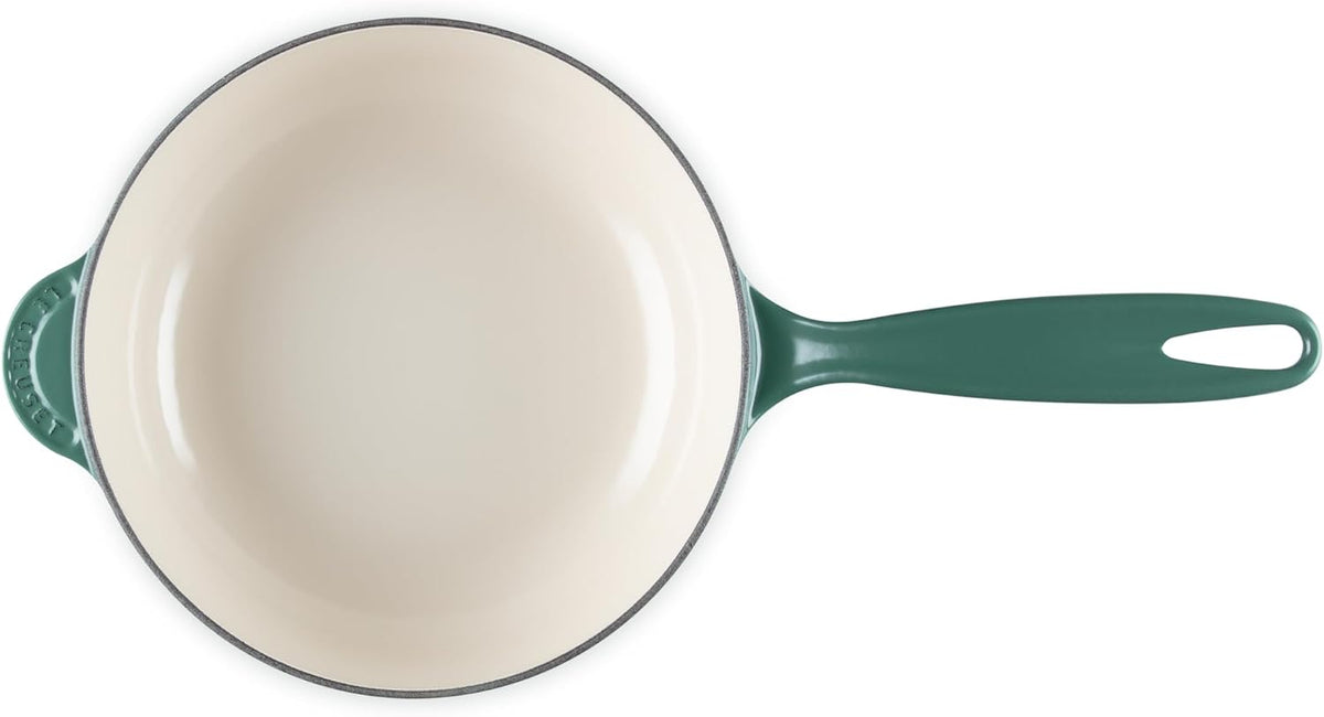 Le Creuset Enameled Cast Iron Holly Collection Saucier, 2.25 qt., Artichaut with Gold Knob