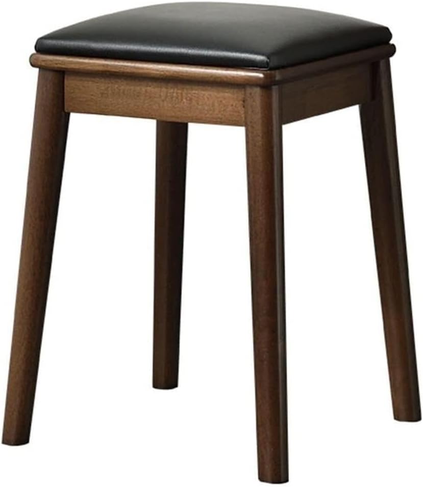 Grey Leather Footstools & Vanity Benches - Stylish Piano Stool, Makeup Seat, Garden & Dressing Stools for Living Room & Bedroom Desks，Black