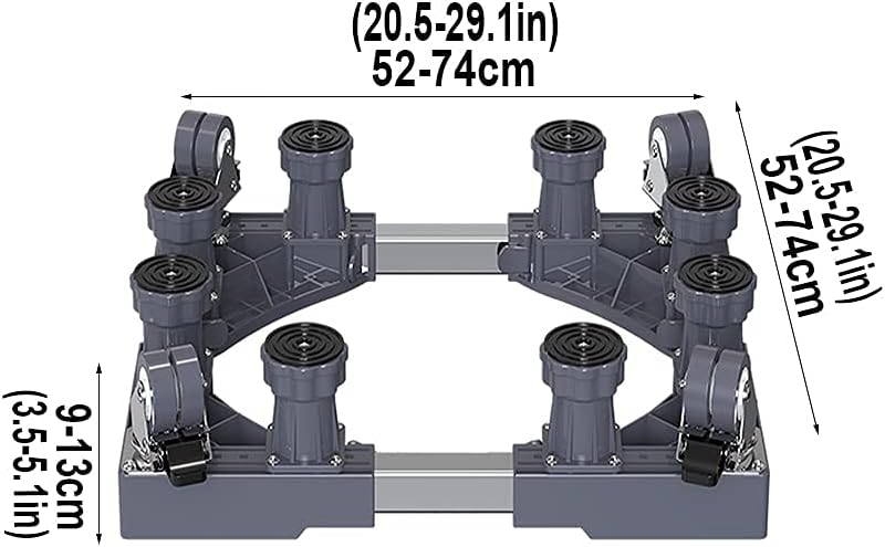 Adjustable Washing Machine Base Washing Machine Stand Base Heavy Duty 4 Legs Holder Bracket Height 15cm/20cm Universal Fridge zer Stand Base for Dryer, ice Maker, cookers,