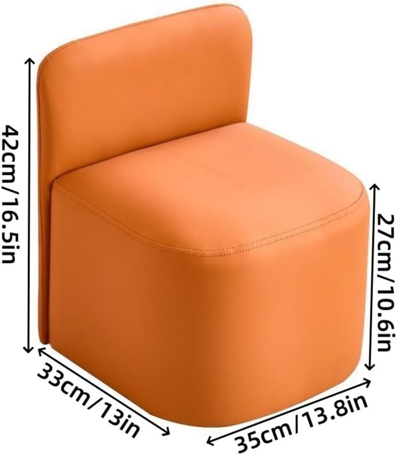 Versatile Stylish Ottoman Stool Chair, Comfortable Vanity Bench with Back rt, Low Footstool for Living Room & Entryway, Small Space Seating Solution (Green)