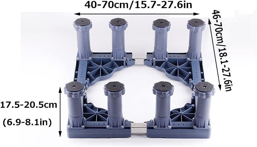 Adjustable Washing Machine Base Upgraded Washing Machine Stand Universal Fridge Base Stand Retactable Furniture Base Bracket Adjustable 40-70cm Stand Heavy Machines Stand 4/8/